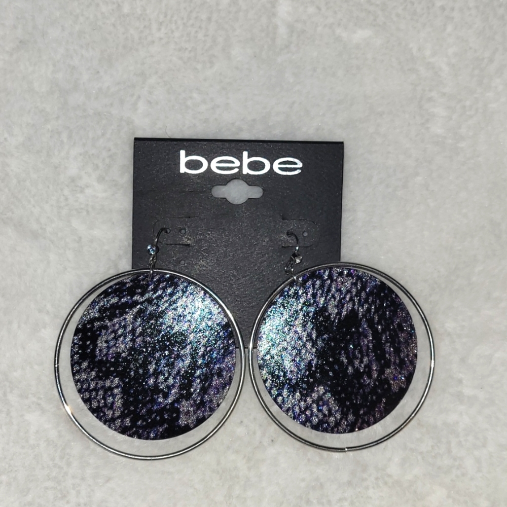 Bebe silver hoop earrings